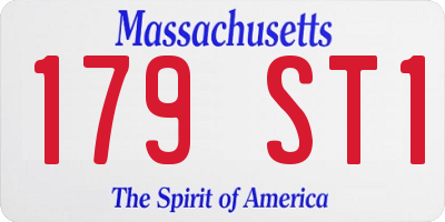 MA license plate 179ST1