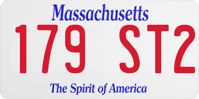 MA license plate 179ST2