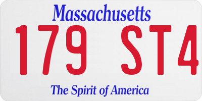 MA license plate 179ST4