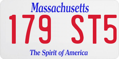 MA license plate 179ST5