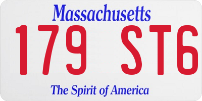 MA license plate 179ST6