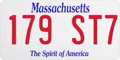 MA license plate 179ST7