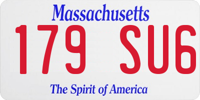 MA license plate 179SU6
