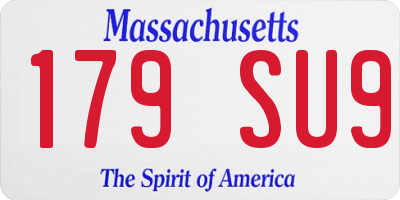 MA license plate 179SU9