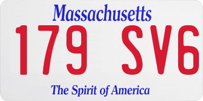 MA license plate 179SV6