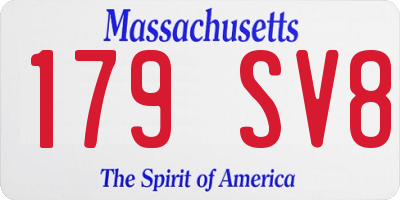MA license plate 179SV8
