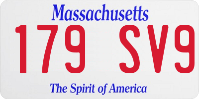 MA license plate 179SV9