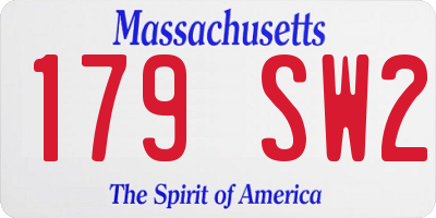 MA license plate 179SW2