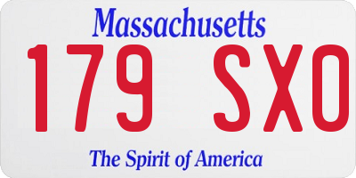 MA license plate 179SX0