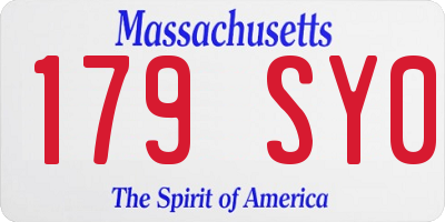MA license plate 179SY0