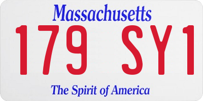 MA license plate 179SY1