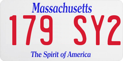 MA license plate 179SY2