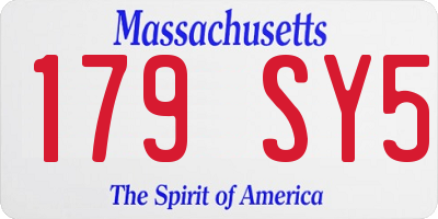 MA license plate 179SY5