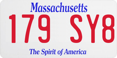MA license plate 179SY8