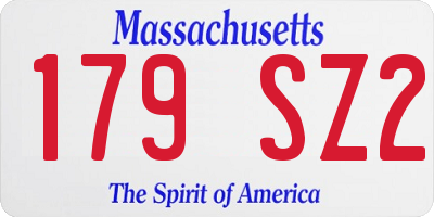 MA license plate 179SZ2