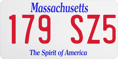 MA license plate 179SZ5