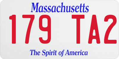 MA license plate 179TA2