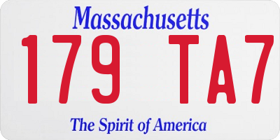 MA license plate 179TA7