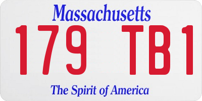 MA license plate 179TB1