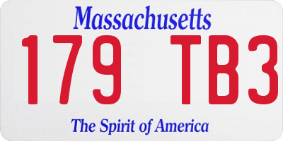 MA license plate 179TB3