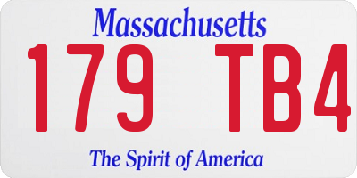 MA license plate 179TB4