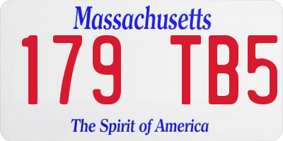 MA license plate 179TB5