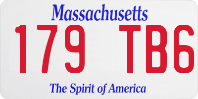 MA license plate 179TB6
