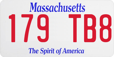 MA license plate 179TB8