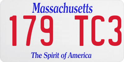 MA license plate 179TC3