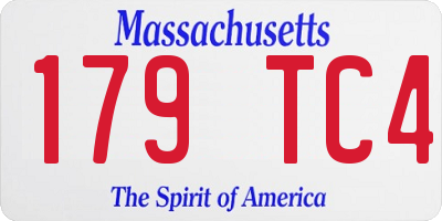 MA license plate 179TC4