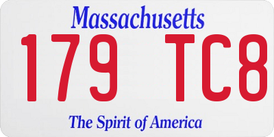 MA license plate 179TC8