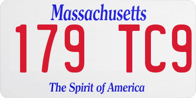 MA license plate 179TC9