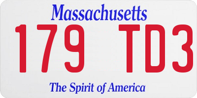 MA license plate 179TD3
