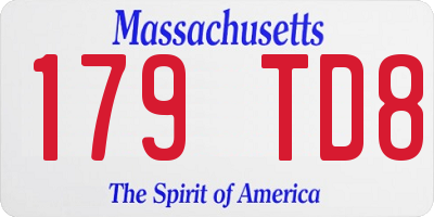 MA license plate 179TD8