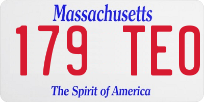MA license plate 179TE0