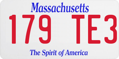 MA license plate 179TE3