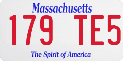 MA license plate 179TE5