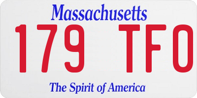 MA license plate 179TF0