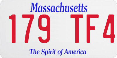 MA license plate 179TF4