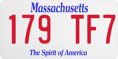 MA license plate 179TF7