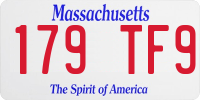 MA license plate 179TF9
