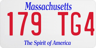 MA license plate 179TG4