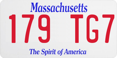 MA license plate 179TG7