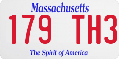 MA license plate 179TH3