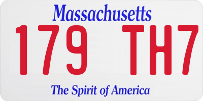 MA license plate 179TH7