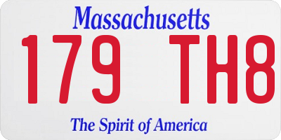 MA license plate 179TH8