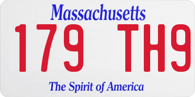 MA license plate 179TH9