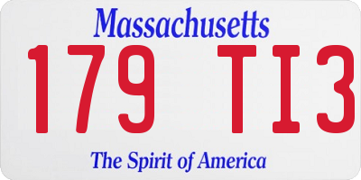 MA license plate 179TI3