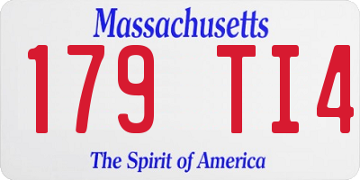 MA license plate 179TI4