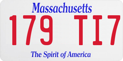 MA license plate 179TI7